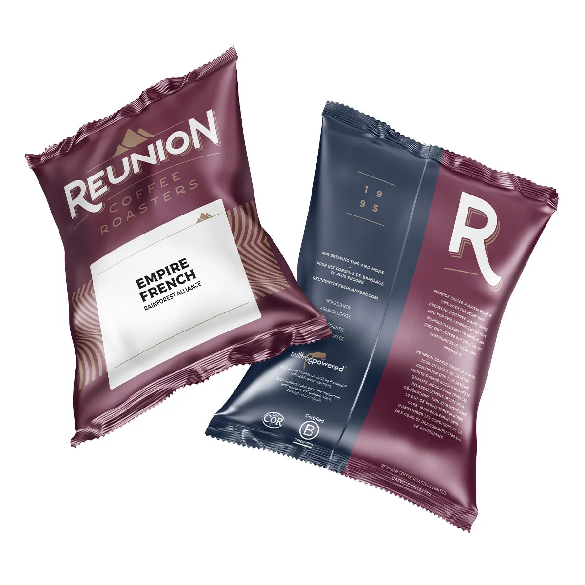 Reunion Coffee Roasters Empire French Fraction Packs, 24 x 2.5 oz