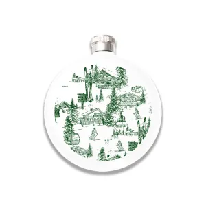 Ski Toile Round Flask