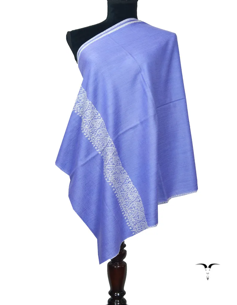 Stone Blue Pashmina Stole In Sozni 5986