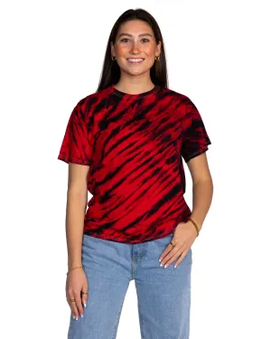 TEAM SHOP - Black/Red Tiger Stripe Tie Dye Tee