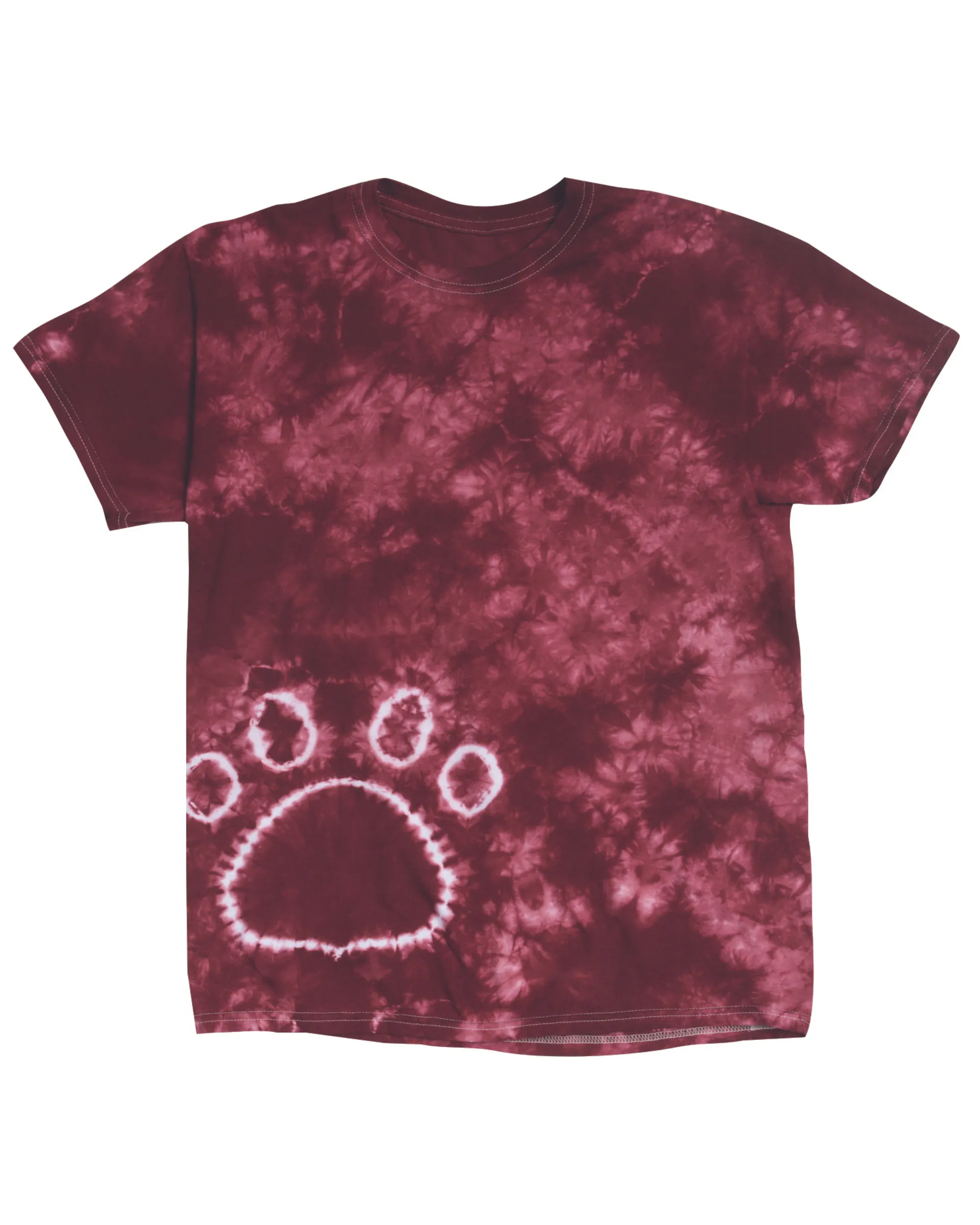 TEAM SHOP - Tie Dye Paw Print Tee - Maroon