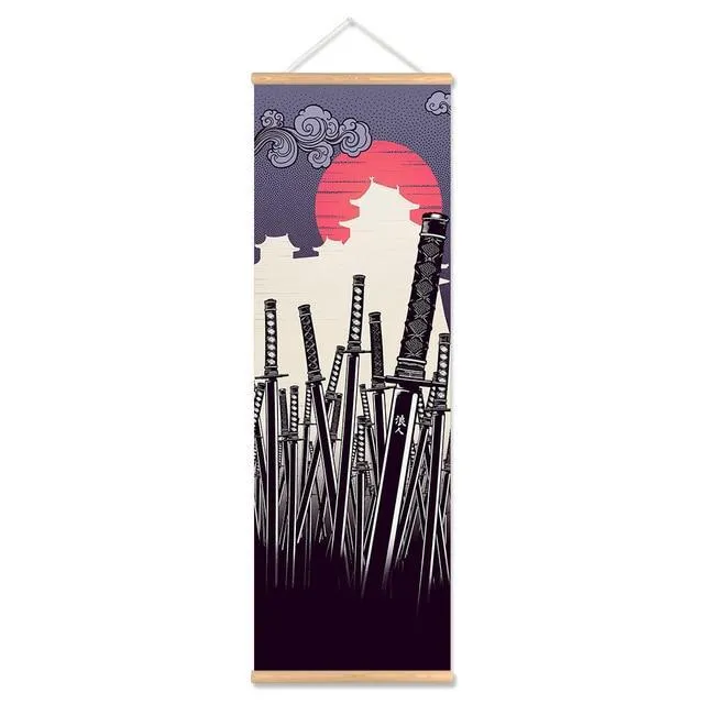 The Spirit Of Katana Scroll Canvas Series