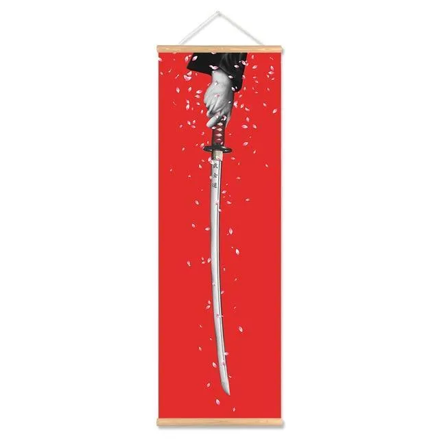 The Spirit Of Katana Scroll Canvas Series