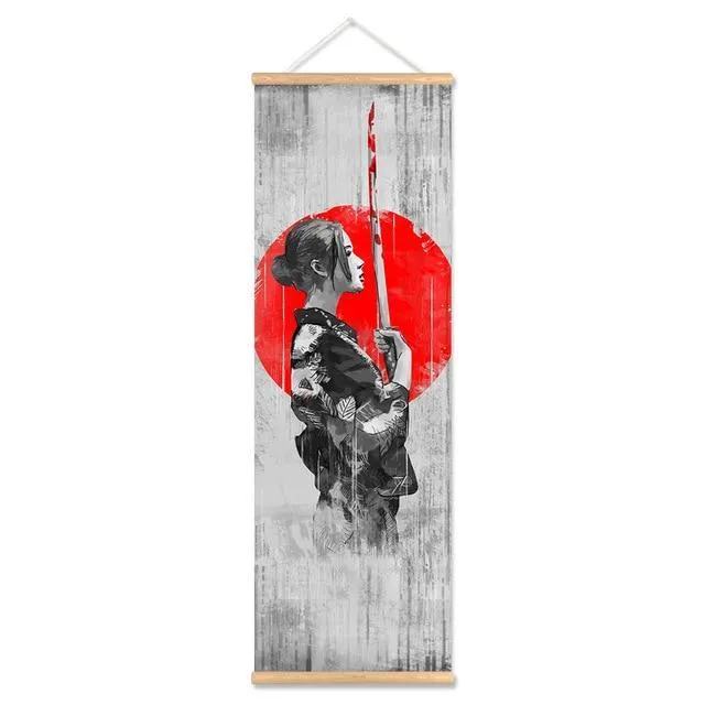 The Spirit Of Katana Scroll Canvas Series