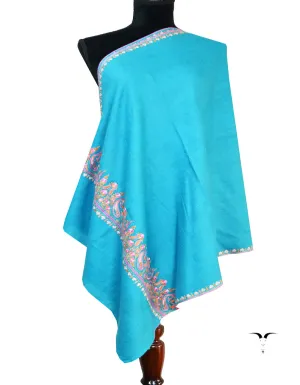 tiffany blue embroidery pashmina stole 8624