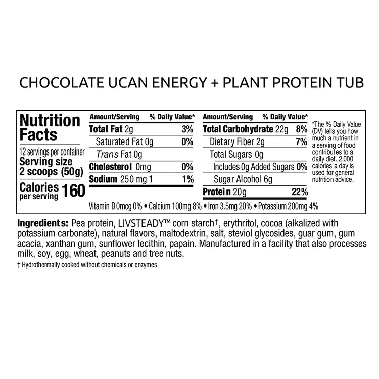 UCAN Chocolate Energy   Plant Protein Powder