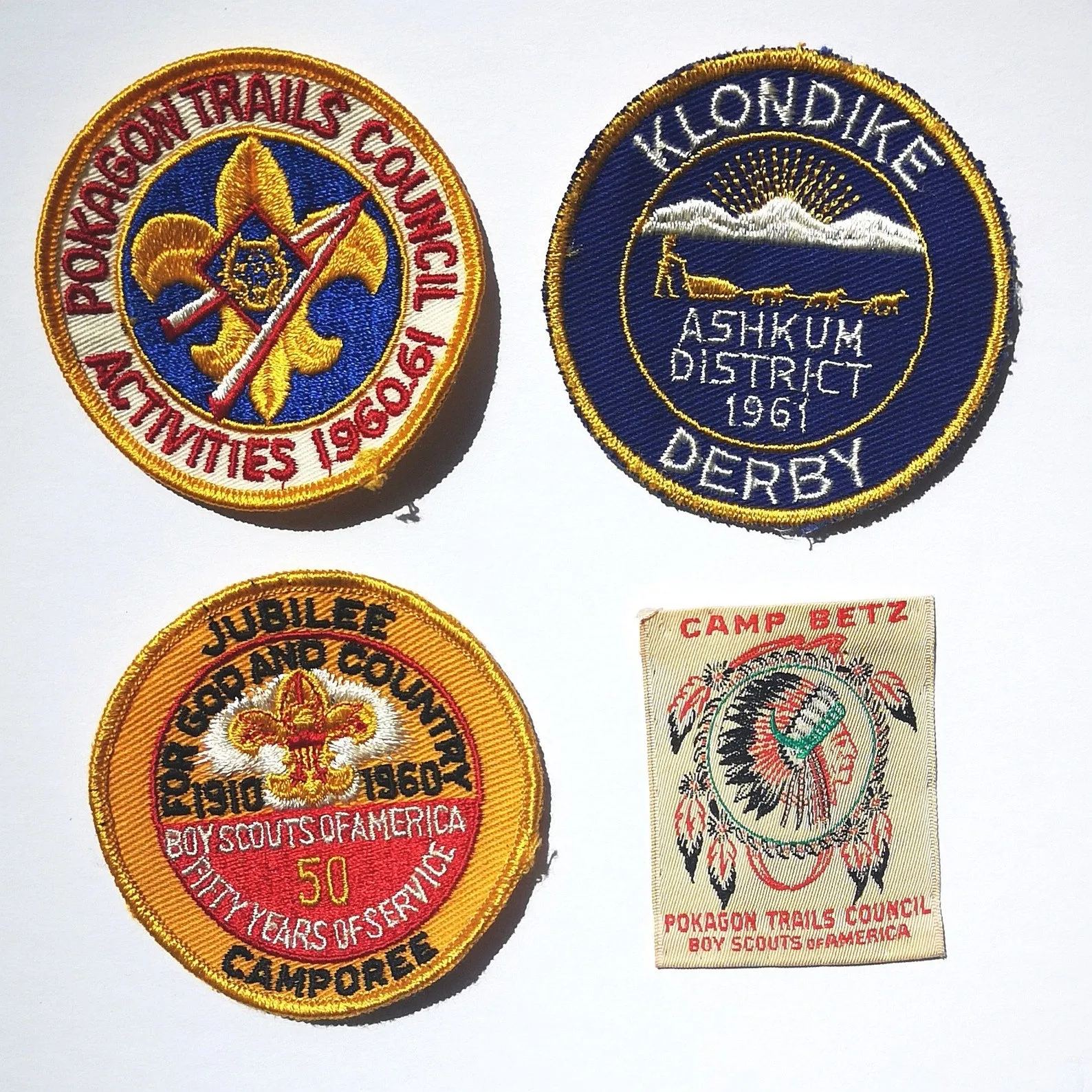 Vintage 1960s Boy Scouts of America Event Badges, Set of 4