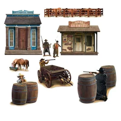 Wild West Shootout Wall Decorations - 1.77m - Pack of 9