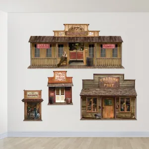 Wild West Town Wall Decorations - 1.65m - Pack of 4