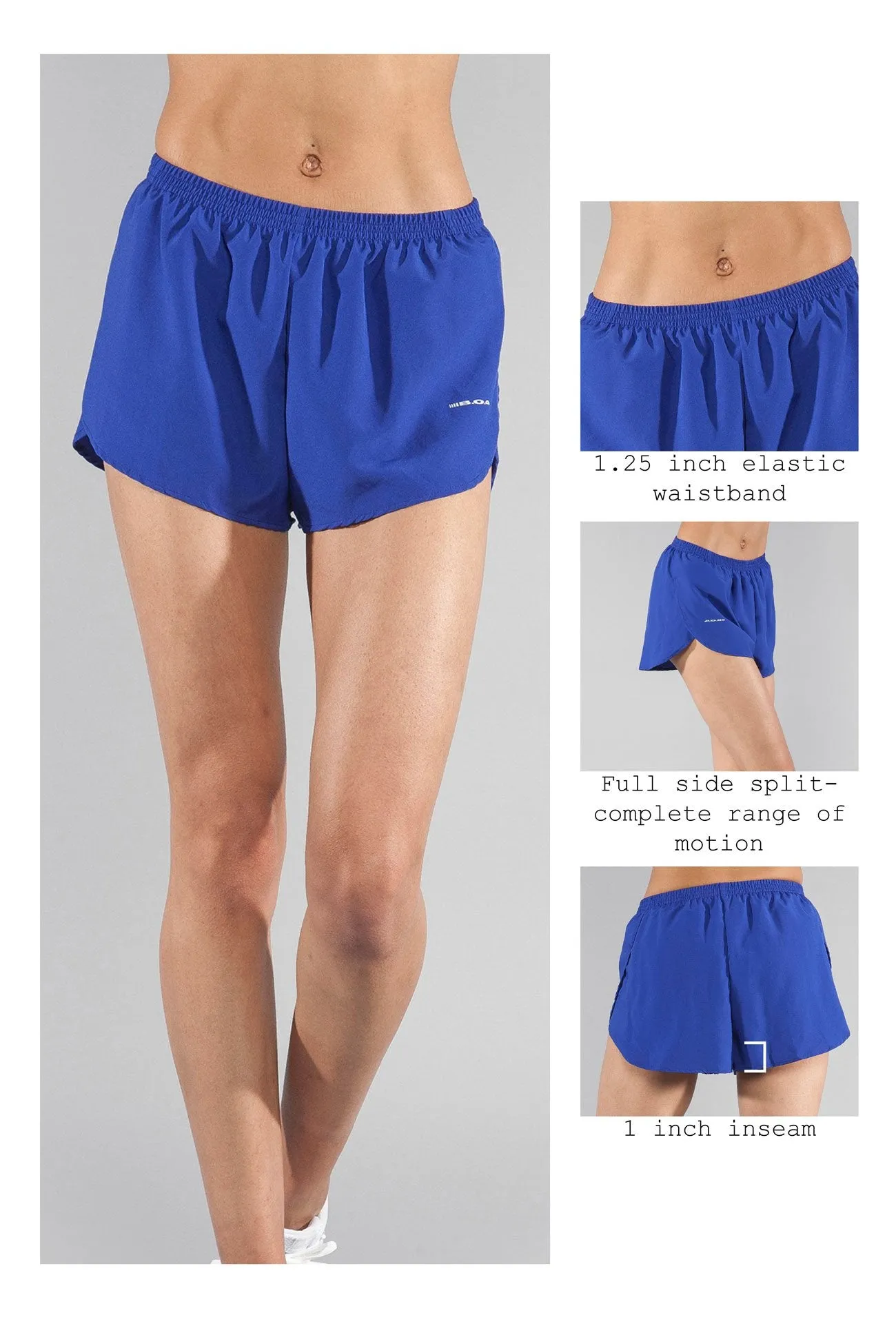 Women's Solid 1" Elite Split Shorts - Royal